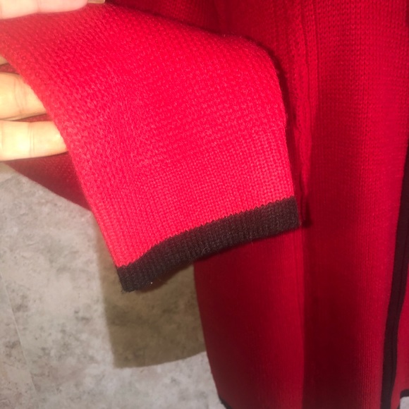 Crystal Kobe Zippered Red Knitted Cardigan - Picture 5 of 12